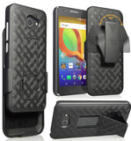Black Kickstand Case Cover + Belt Clip Holster for Alcatel A30/Kora/Zip LTE 5.0"