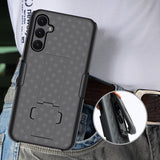 Black Hard Case Phone Cover Stand Belt Clip Holster for Samsung Galaxy A54 5G
