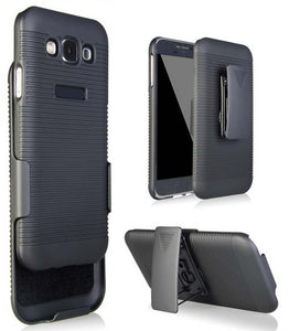 NEW BLACK HARD CASE COVER + BELT CLIP HOLSTER STAND FOR SAMSUNG GALAXY E5 PHONE