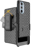 Textured Hard Case Cover Stand and Belt Clip Holster for Moto Edge Plus 5G 2022