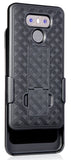 BLACK KICKSTAND CASE COVER + BELT CLIP HOLSTER STAND FOR LG G6 PHONE