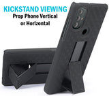 Black Hard Case Cover Stand and Belt Clip Holster Combo for Moto G Power (2022)