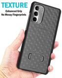 Textured Hard Case Cover Stand and Belt Clip Holster for Moto G Stylus 5G (2022)