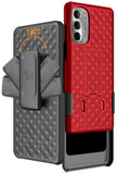 Textured Hard Case Cover Stand and Belt Clip Holster for Moto G Stylus 5G (2022)