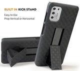 Black Case Kickstand Cover and Belt Clip for Motorola Moto G Stylus 4G 2021