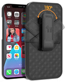 Black Hard Case Cover Stand and Belt Clip Holster Combo for Apple iPhone 13