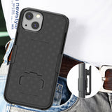Black Hard Case Cover Stand and Belt Clip Holster Combo for Apple iPhone 13