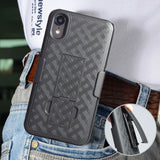 Black Case Kickstand Cover + Belt Clip Holster for Apple iPhone XR 6.1"