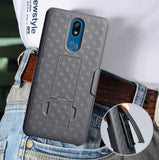 Black Case Kickstand Cover and Belt Clip Holster Combo for LG Xpression Plus 2