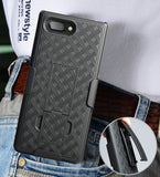Black Rubberized Case Kickstand Cover + Belt Clip Holster for BlackBerry Key2
