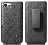 Black Kickstand Case Cover + Belt Clip Holster Combo for BlackBerry KEYone