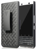 Black Kickstand Case Cover + Belt Clip Holster Combo for BlackBerry KEYone