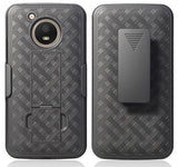 Black Kickstand Case Cover + Belt Clip Holster Combo for Motorola Moto E4