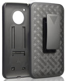 Black Kickstand Case Cover + Belt Clip Holster Combo for Motorola Moto E4