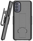Textured Hard Case Cover Stand and Belt Clip Holster for Moto G 5G (2022) XT2213