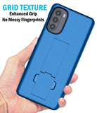 Slim Grid Texture Hard Shell Case Cover Kickstand for Moto G 5G (2022) XT2213