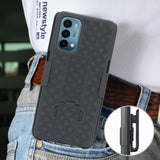 Textured Hard Case Cover Stand and Belt Clip Holster for OnePlus Nord N200 5G