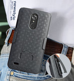 Black Kickstand Case Cover + Belt Clip Holster for ZTE Max Duo 4G LTE (Z963VL)
