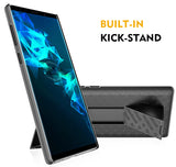 Black Ribbed Case Kickstand Cover + Belt Clip Holster for Samsung Galaxy Note 9