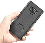 Black Ribbed Case Kickstand Cover + Belt Clip Holster for Samsung Galaxy Note 9