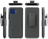 Black Case Cover and Belt Clip Holster for Motorola Moto One 5G Phone (XT2075)