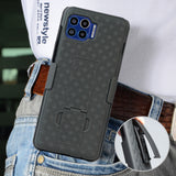 Black Case Cover and Belt Clip Holster for Motorola Moto One 5G Phone (XT2075)