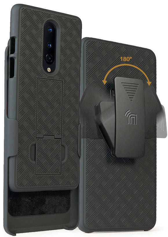 Kickstand Case Slim Hard Shell Cover and Belt Clip Holster for OnePlus 8 Phone