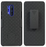 Black Case Kickstand Cover and Belt Clip Holster Holder Combo for OnePlus 8 Pro