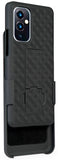 Black Hard Case Cover with Kickstand and Belt Clip Holster for OnePlus 9 Phone