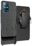 Black Hard Case Cover with Stand and Belt Clip Holster for OnePlus 9 Pro Phone