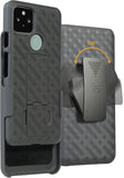 Black Case Kickstand Cover + Belt Clip Holster Holder for Google Pixel 5 (5G)