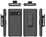 Black Hard Case Cover Stand and Belt Clip Holster Combo for Google Pixel 6 Pro