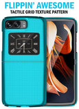 Grid Textured Hard Case Slim Phone Cover for Motorola Moto RAZR 3 5G (2022)