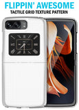 Grid Textured Hard Case Slim Phone Cover for Motorola Moto RAZR 3 5G (2022)