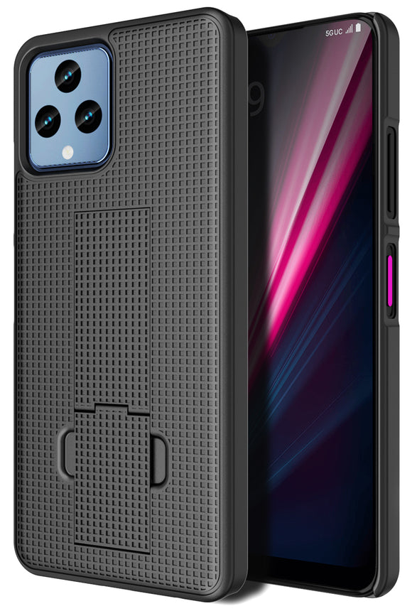 Slim Grid Texture Hard Case Kickstand for T-Mobile REVVL 6 5G / REVVL 6X 5G