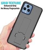 Slim Grid Texture Hard Case Kickstand for T-Mobile REVVL 6 5G / REVVL 6X 5G