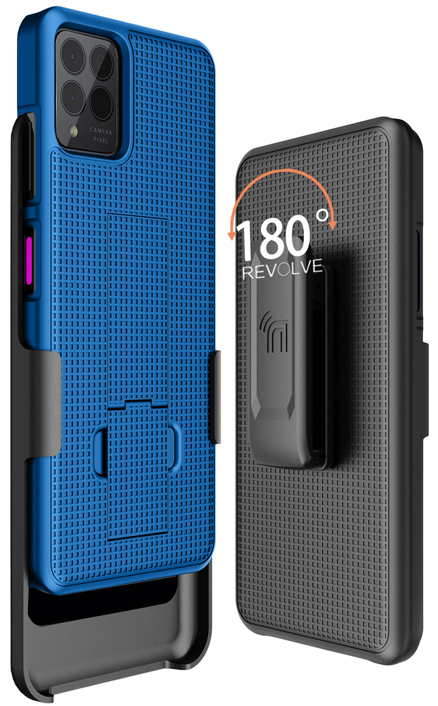 Case with Clip for T-Mobile REVVL 6X Pro 5G (2023) / REVVL 6 Pro 5G (2022), Slim Hard Shell Phone Cover with Kickstand and Belt Hip Holster Case with Clip for T-Mobile REVVL 6X Pro 5G (2023) / REVVL 6 Pro 5G (2022), Slim Hard Shell Phone Cover with Kickstand and Belt Hip Holster