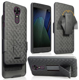 Black Kickstand Case Cover + Belt Clip Holster for T-Mobile Revvl Plus 3701A 6"