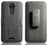 Black Kickstand Case Cover + Belt Clip Holster for T-Mobile Revvl Plus 3701A 6"