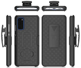 Black Case Kickstand Cover and Belt Clip Holster Holder for Samsung Galaxy S20