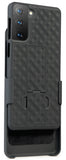 Black Hard Case Cover Stand and Belt Clip Holster for Samsung Galaxy S21 Phone
