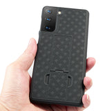 Black Hard Case Cover Stand and Belt Clip Holster for Samsung Galaxy S21 Phone