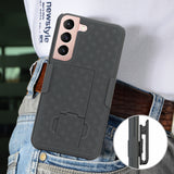 Black Hard Case Cover Stand and Belt Clip Holster Combo for Galaxy S22 Plus