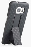 BLACK KICKSTAND CASE COVER + BELT CLIP HOLSTER STAND FOR SAMSUNG GALAXY S7 EDGE