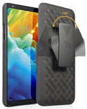 Black Case Kickstand Cover + Belt Clip Holster Holder Combo for LG Stylo 5