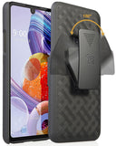 Black Case Kickstand Cover and Belt Clip Holster Holder Combo for LG Stylo 6