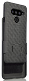 Black Case Kickstand Cover + Belt Clip Holster Holder Combo for LG V50 ThinQ