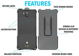 Black Rotating/Ratchet Belt Clip Holster Case for Sonim XP10 5G Phone (XP9900)