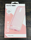 Tech21 Rose Pink EVO Check Anti-Shock Case TPU Cover for LG Stylo 3
