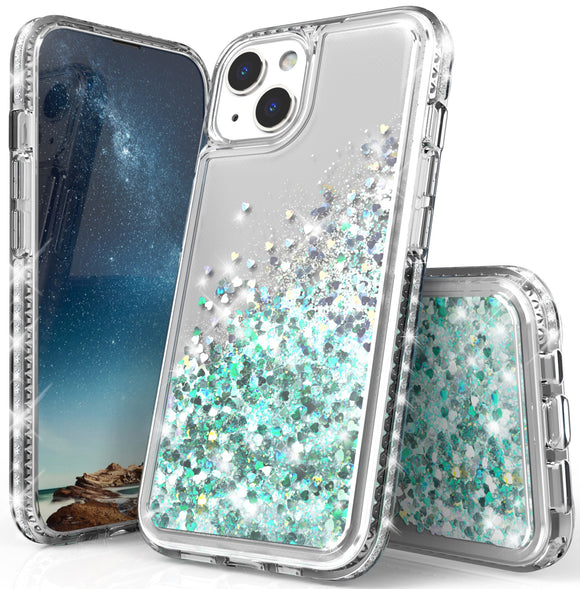 Clear Liquid Sand Glitter Waterfall Case Cover for iPhone 13